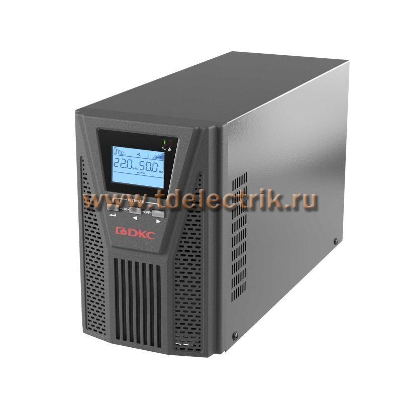Фотография №1, Онлайн ИБП ДКС серии Small Tower, 1000 ВА/900 Вт, 1/1, 2xSchuko, EPO, USB, RS-232, RJ45, 3x7Ач