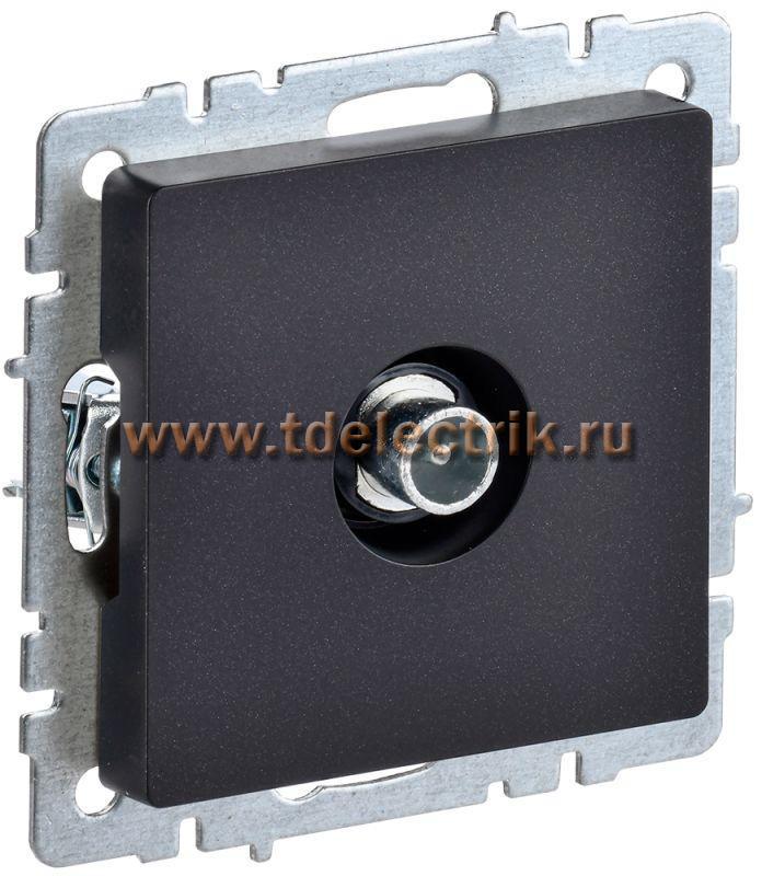 Фотография №1, BRITE Розетка TV проходная РТВ10-0-БрЧ черн. IEK