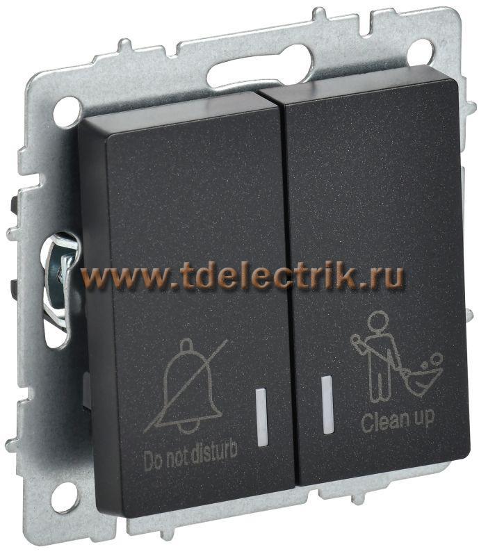 Фотография №1, BRITE Выключатель 2-кл. с инд. отел. 10А ВС10-2-9-БрЧ черн. IEK