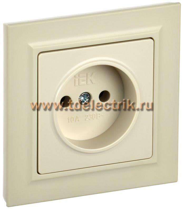 Фотография №1, BRITE Розетка без з/к/ш 10А в сб. РСР10-1-0-БрКр беж. IEK