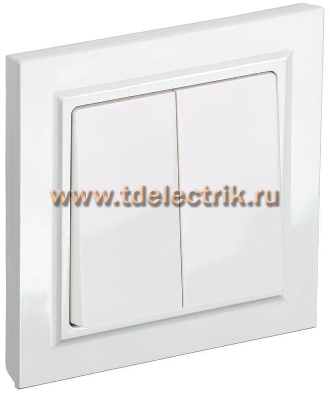 Фотография №1, BRITE Выключатель 2-кл. 10А в сб. ВСР10-2-0-БрБ бел. IEK