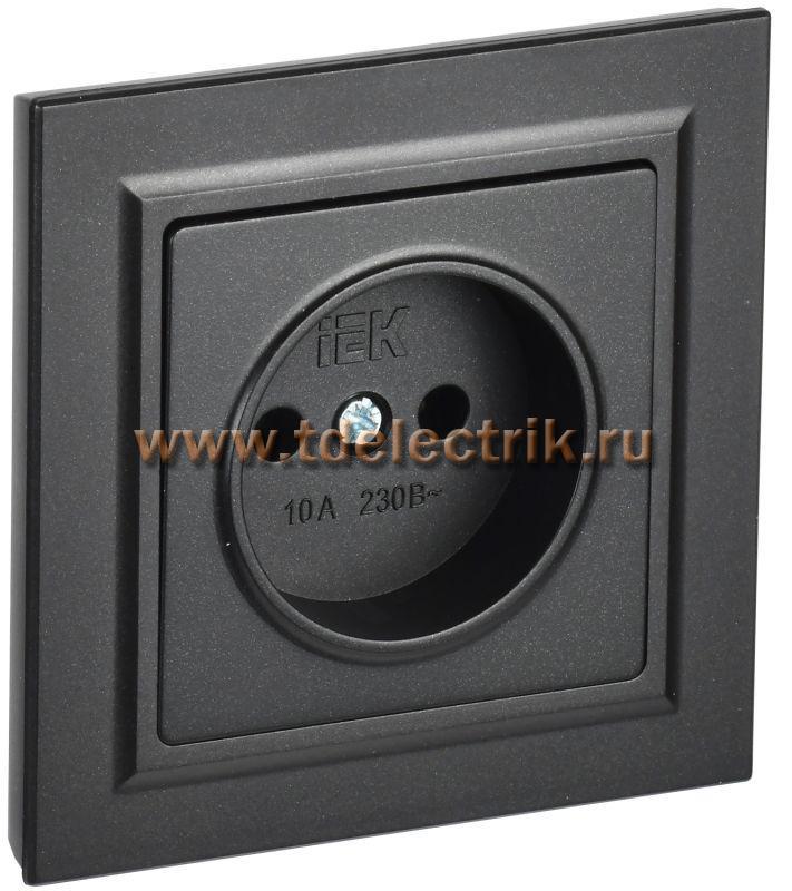 Фотография №1, BRITE Розетка без з/к/ш 10А в сб. РСР10-1-0-БрЧ черн. IEK