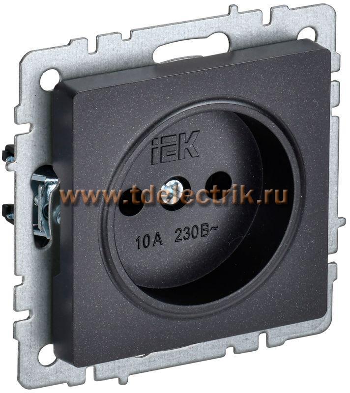 Фотография №1, BRITE Розетка без з/к/ш 10А РС10-1-0-БрЧ черн. IEK