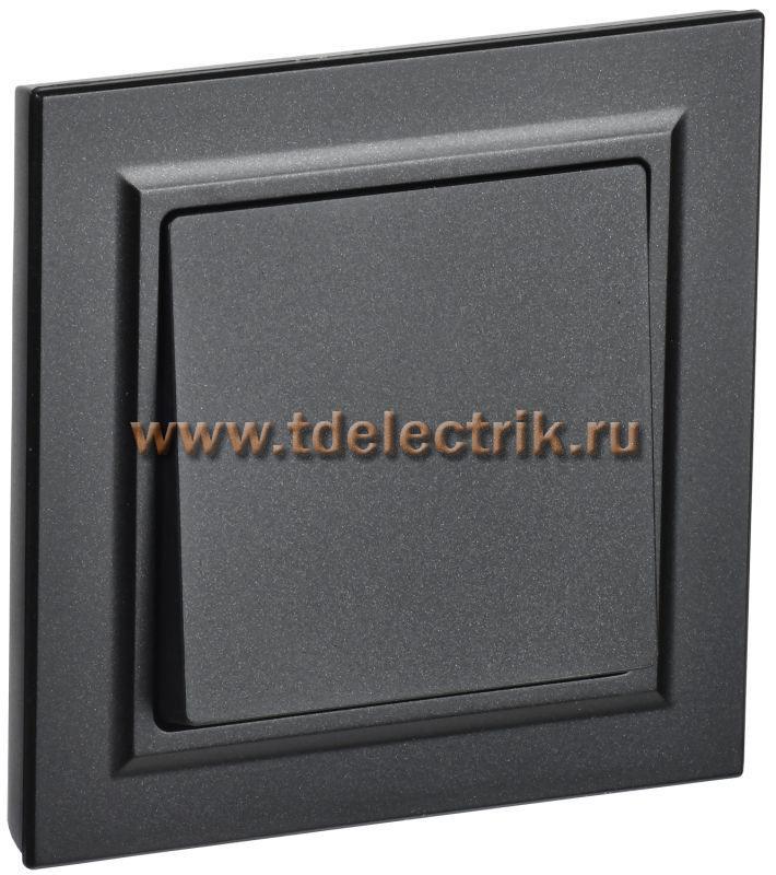 Фотография №1, BRITE Выключатель 1-кл. 10А в сб. ВСР10-1-0-БрЧ черн. IEK