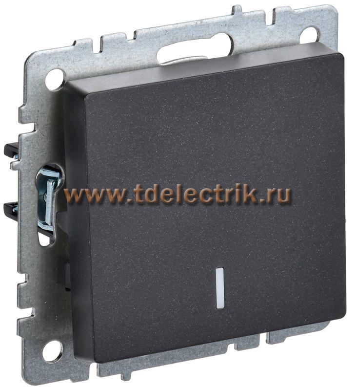 Фотография №1, BRITE Выключатель 1-кл. с инд. 10А ВС10-1-1-БрЧ черн. IEK