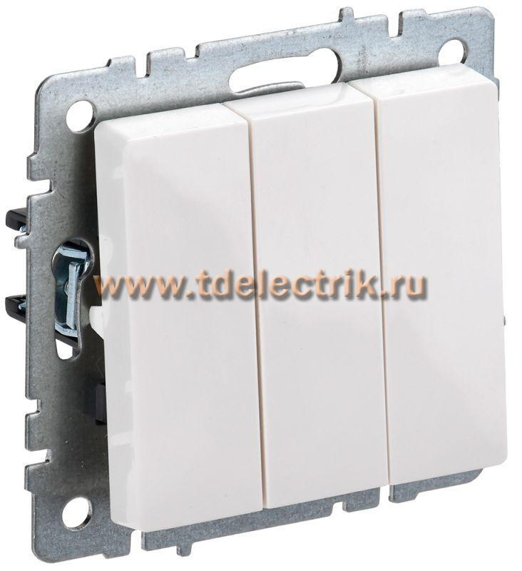 Фотография №1, BRITE Выключатель 3-кл. 10А ВС10-3-0-БрБ бел. IEK
