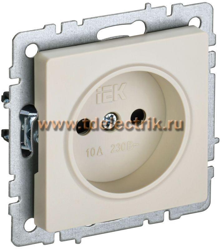 Фотография №1, BRITE Розетка без з/к с з/ш 10А РСш10-2-БрКр беж. IEK