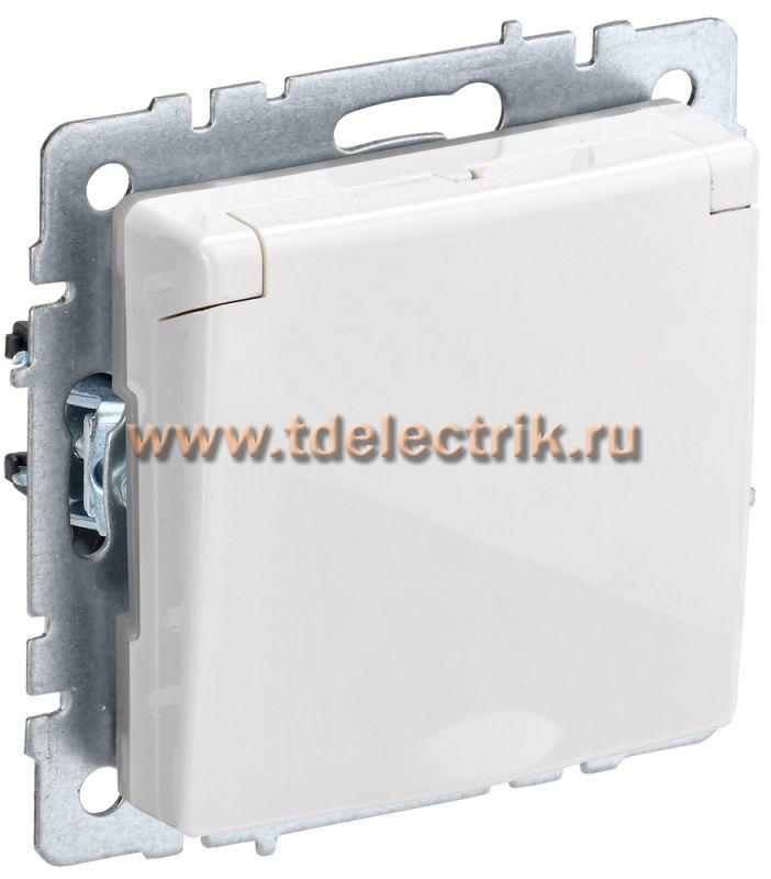 Фотография №1, BRITE Розетка с з/к/ш с кр. 16А IP44 РСбш10-3-44-БрБ бел. IEK