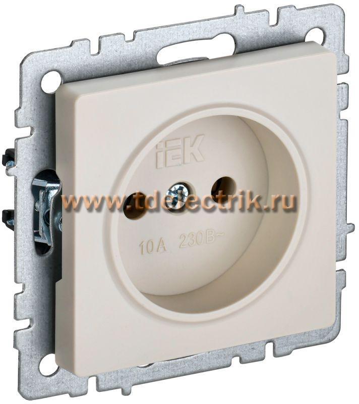 Фотография №1, BRITE Розетка без з/к/ш 10А РС10-1-0-БрКр беж. IEK