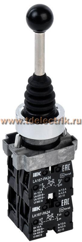 Фотография №1, Джойстик LA167-PA24 4 полож. 4з без фиксации черный IEK