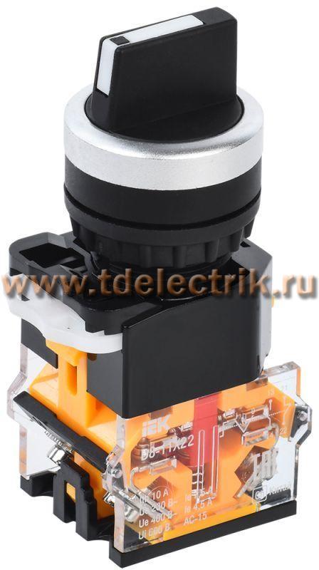 Фотография №1, Переключатель D8-11X22 2 полож. 1з+1р черный IEK