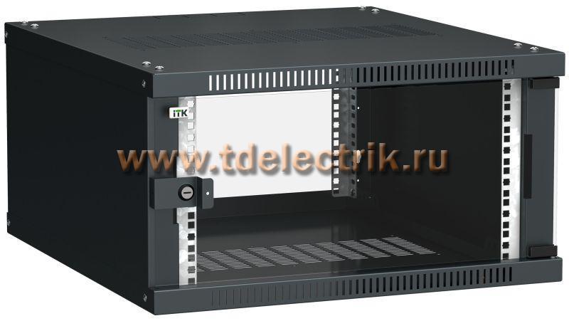 Фотография №1, Шкаф LINEA WE 6U 600x650мм дверь стекло черный