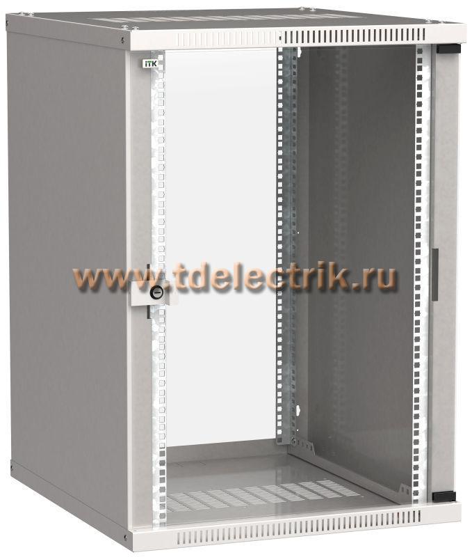 Фотография №1, Шкаф LINEA WE 18U 600x650мм дверь стекло серый