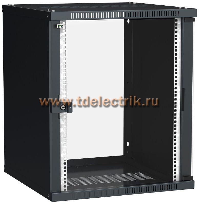 Фотография №1, Шкаф LINEA WE 15U 600x650мм дверь стекло черный