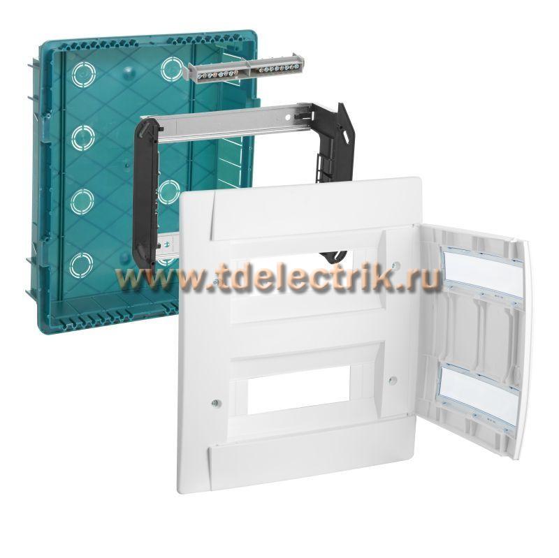 Фотография №1, Шкаф Practibox встраиваемый 2x12м, белая дверь с окнами, IP 40, без N&E