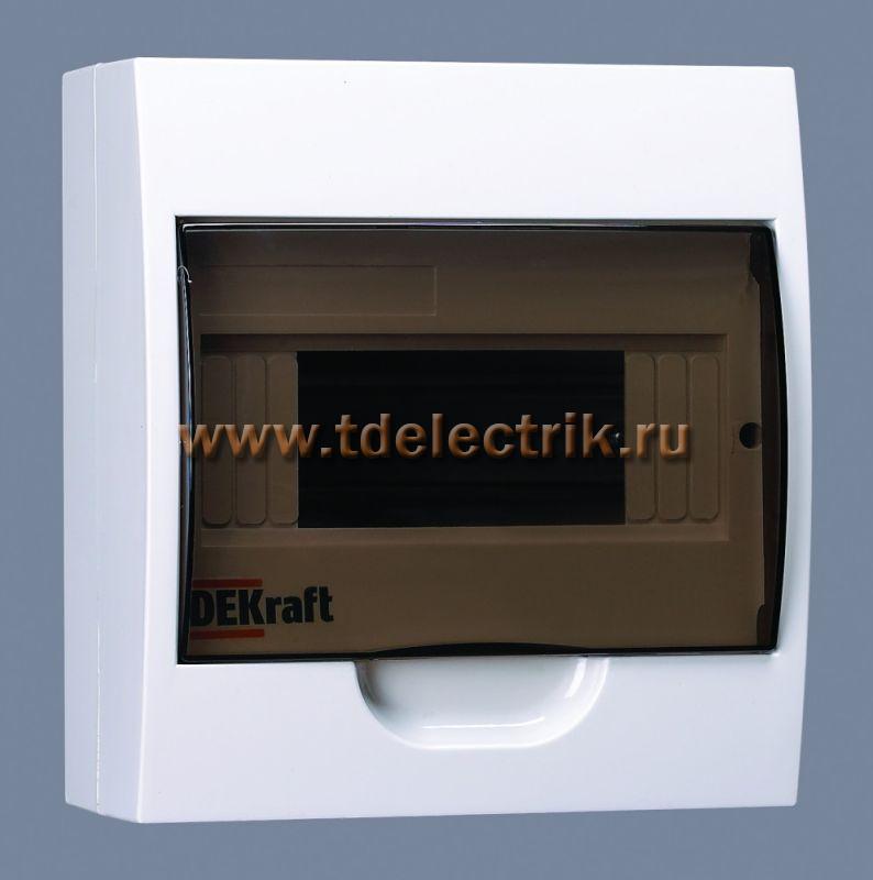 Фотография №1, Корпус пластиковый навесной 8 модулей IP41 ЩРН-П-8 DEKraft