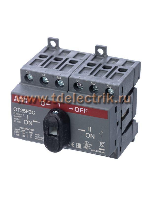 Фотография №1, Рубильник реверс. 3п/ 25А с ручкой (OT25F3С)