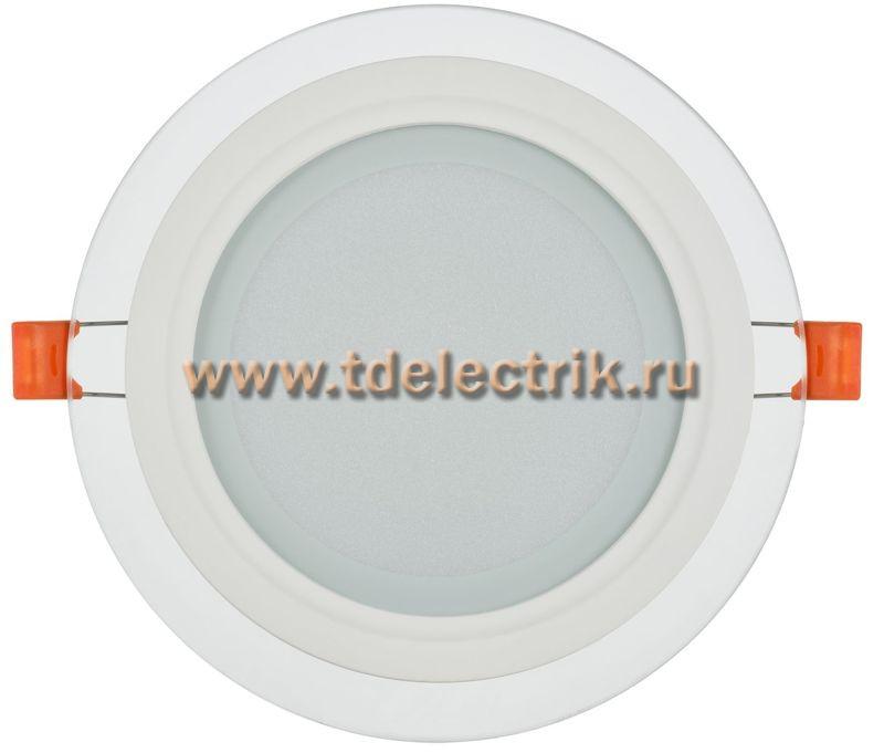 Фотография №1, Светильник LED ДВО 1621 со стекл. круг 12Вт 4000К IP20 IEK