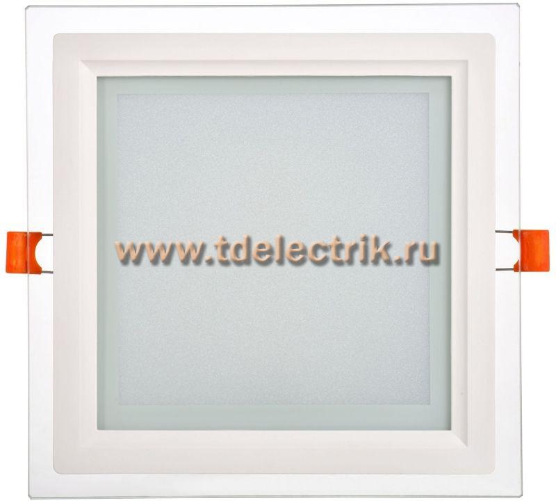 Фотография №1, Светильник LED ДВО 1625 со стекл. квадр. 18Вт 4000К IP20 IEK
