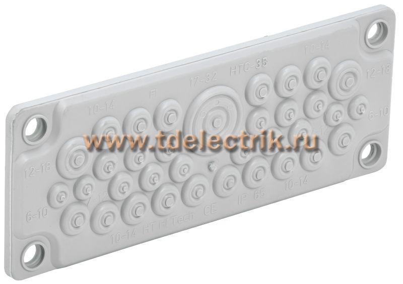 Фотография №1, TITAN Ввод кабельный мембр. 35 отв. d=7-32мм IP65 серый IEK
