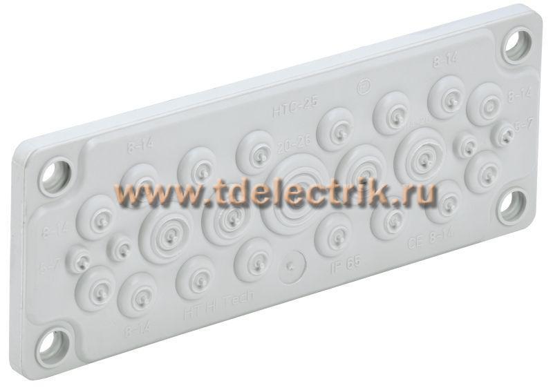 Фотография №1, TITAN Ввод кабельный мембр. 25 отв. d=5-26мм IP65 серый IEK