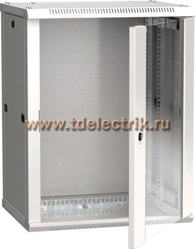 Фотография №1, Шкаф LINEA W 18U 600х450мм дверь стекло серый RAL7035