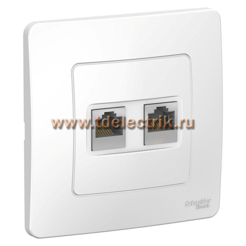 Фотография №1, BLANCA С/У Розетка двойная компьютерная RJ45, кат.5E, белый