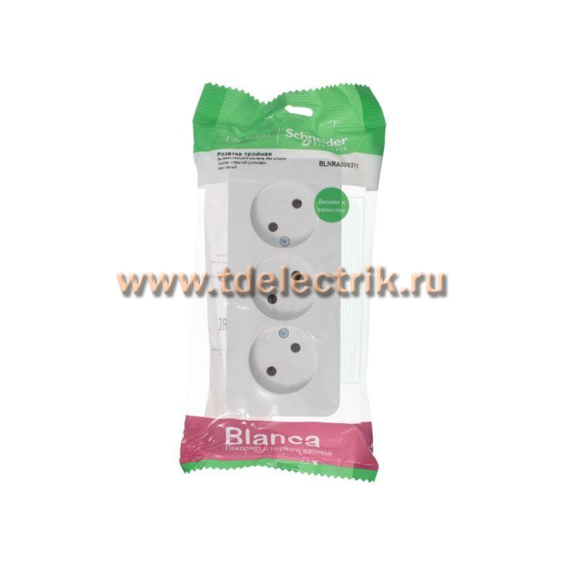 Фотография №1, BLANCA О/У Розетка 3-ая без заземления без шт. изол.пл., 16А, 250В, белый