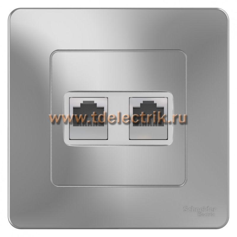 Фотография №1, BLANCA С/У Розетка двойная компьютерная RJ45, кат.5E, алюминий
