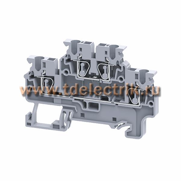 Фотография №1, Клемма двухъярусная пружинная OptiClip CXDL-2.5-2L-I сер.