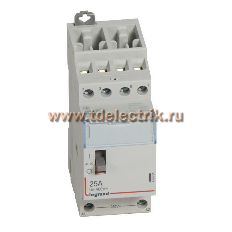 Фотография №1, Контактор CX³ 4П 400 В с катушкой 230 В~ 25 A 4 Н.О. 2 модуля с рукояткой управления
