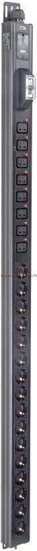 Фотография №1, BASE PDU вертикальный PV1102 30U 1 фаза 32А 16 розеток SCHUKO (немецкий стандарт) + 8 розеток C19 без кабеля с клеммной колодкой
