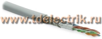 Фотография №1, Hyperline SFUTP4-C5E-S24-IN-PVC-GY-305 (305 м) Кабель витая пара SF/UTP категория 5e 4 пары(24 AWG) одножильный(solid) экран - фольга + медная оплетка PVC –20°C – +75°C серый - гарантия:15 лет компонентная; 25 лет системная