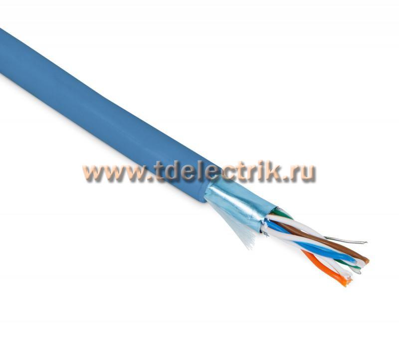 Фотография №1, Hyperline FUTP4-C5E-P26-IN-PVC-BL-305 (305 м) Кабель витая пара экранированная F/UTP категории 5e 4 пары (26 AWG) многожильный (patch) экран - фольга PVC –20°C – +75°C синий
