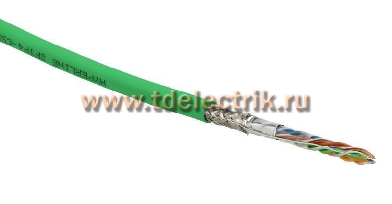 Фотография №1, Hyperline SFUTP4-C5E-S24-IN-PVC-GN-305 (305 м) Кабель витая пара SF/UTP категория 5e 4 пары(24 AWG) одножильный(solid) экран - фольга + медная оплетка PVC –20°C – +75°C зеленый - гарантия:15 лет компонентная; 25 лет системная