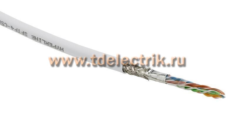 Фотография №1, Hyperline SFUTP4-C5E-S24-IN-PVC-WH-305 (305 м) Кабель витая пара SF/UTP категория 5e 4 пары(24 AWG) одножильный(solid) экран - фольга + медная оплетка PVC –20°C – +75°C белый - гарантия:15 лет компонентная; 25 лет системная