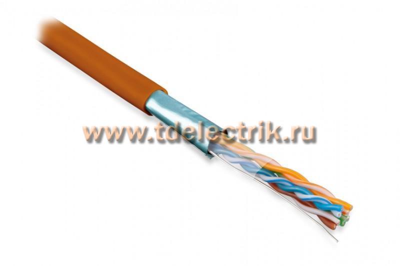 Фотография №1, Hyperline FUTP4-C5E-S24-IN-LSZH-OR-305 (305 м) Кабель витая пара F/UTP категория 5e 4 пары (24 AWG) одножильный(solid) экран-фольга LSZH нг(А)-HF –20°C – +75°C оранжевый - гарантия:15 лет компонентная 25 лет системная