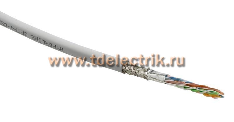 Фотография №1, Hyperline SFUTP4-C5E-S24-IN-LSZH-WH-305 (305 м) Кабель витая пара SF/UTP категория 5e 4 пары (24 AWG) одножильный (solid) экран - фольга + медная оплетка LSZH –20°C – +75°C белый - гарантия:15 лет компонентная 25 лет системная