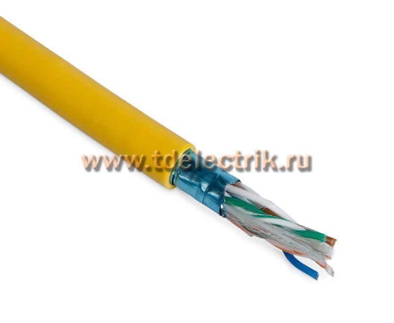 Фотография №1, Hyperline FUTP4-C5E-P26-IN-PVC-YL-100 (100 м) Кабель витая пара экранированная F/UTP категории 5e 4 пары (26 AWG) многожильный (patch) экран - фольга PVC –20°C – +75°C желтый