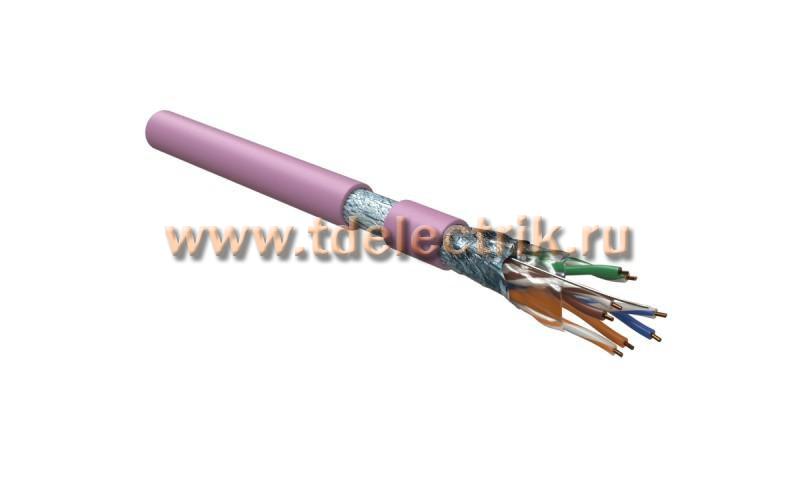 Фотография №1, Hyperline FUTP4-C5E-S24-IN-LSZH-PK-305 (305 м) Кабель витая пара F/UTP категория 5e 4 пары (24 AWG) одножильный(solid) экран - фольга LSZH нг(А)-HF –20°C – +75°C розовый - гарантия:15 лет компонентная 25 лет системная