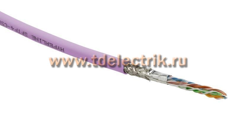Фотография №1, Hyperline SFUTP4-C5E-S24-IN-PVC-PK-305 (305 м) Кабель витая пара SF/UTP категория 5e 4 пары(24 AWG) одножильный(solid) экран - фольга + медная оплетка PVC –20°C – +75°C розовый - гарантия:15 лет компонентная; 25 лет системная