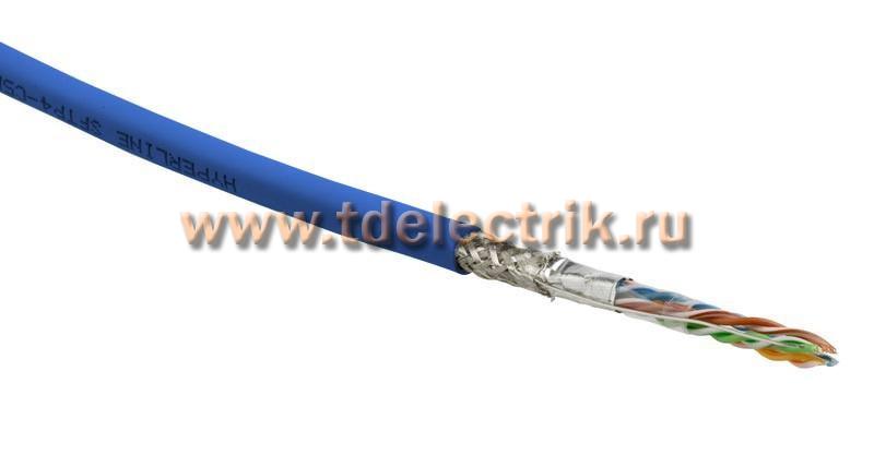 Фотография №1, Hyperline SFUTP4-C5E-S24-IN-LSZH-BL-305 (305 м) Кабель витая пара SF/UTP категория 5e 4 пары (24 AWG) одножильный (solid) экран - фольга + медная оплетка LSZH –20°C – +75°C синий - гарантия:15 лет компонентная 25 лет системная