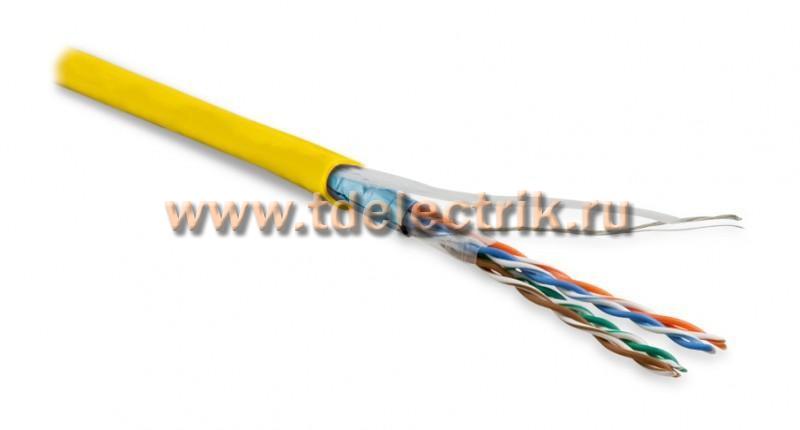 Фотография №1, Hyperline FUTP4-C5E-P26-IN-LSZH-YL-100 (100 м) Кабель витая пара экранированная F/UTP категория 5e 4 пары (26 AWG) многожильный (patch) экран - фольга LSZH нг(А)-HF –20°C – +75°C желтый