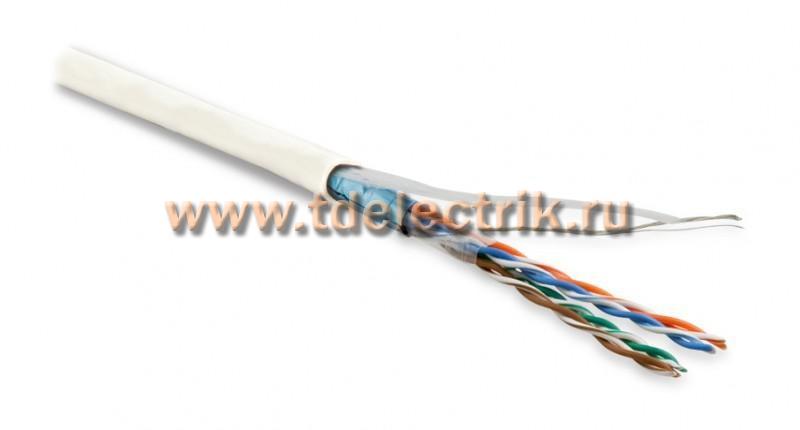 Фотография №1, Hyperline FUTP4-C5E-P26-IN-LSZH-WH-100 (100 м) Кабель витая пара экранированная F/UTP категория 5e 4 пары (26 AWG) многожильный (patch) экран - фольга LSZH нг(А)-HF –20°C – +75°C белый