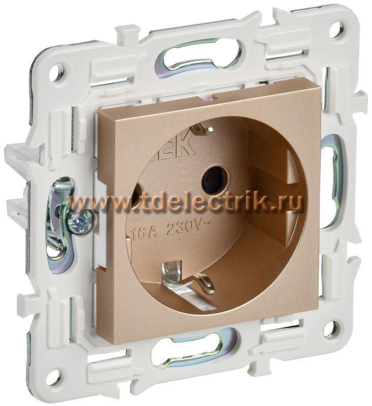 Фотография №1, SKANDY Розетка с з/к/ш 16А SK-R04Sa песоч. IEK