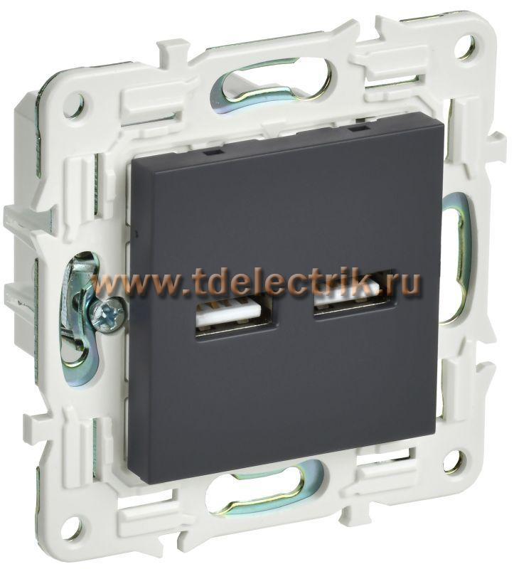 Фотография №1, SKANDY Розетка USB A+A 3,1А SK-R15G граф. IEK