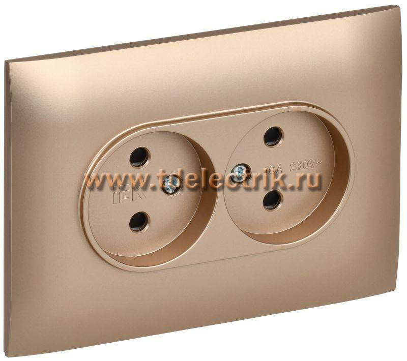Фотография №1, SKANDY Розетка 2-я без з/к с з/ш 10А сб. SK-R09Sa песоч. IEK
