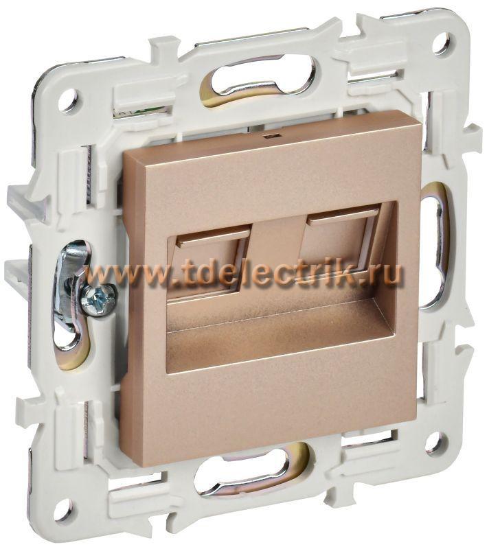 Фотография №1, SKANDY Розетка комп. 2-ая RJ45 кат.5E SK-K03Sa песоч. IEK