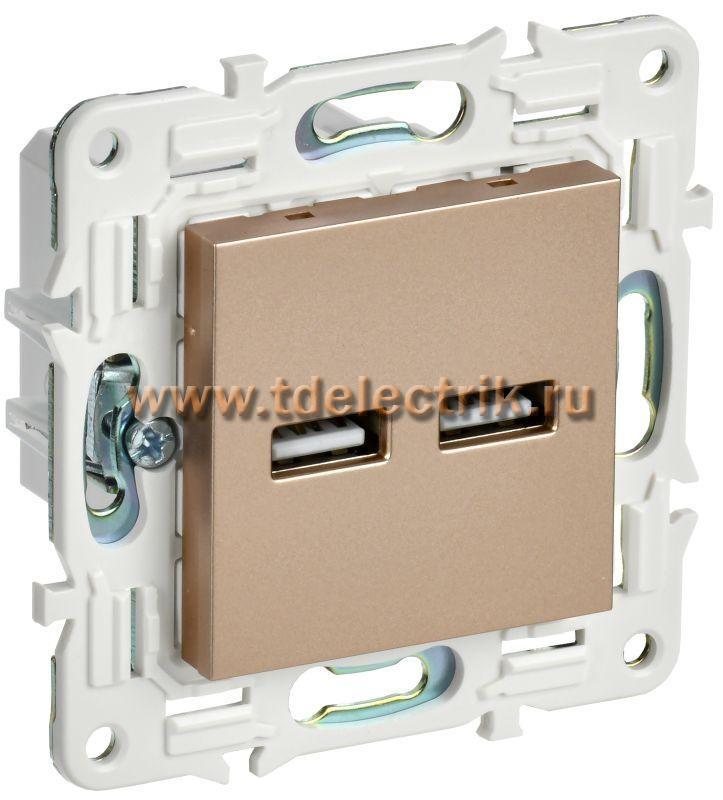 Фотография №1, SKANDY Розетка USB A+A 3,1А SK-R15Sa песоч. IEK