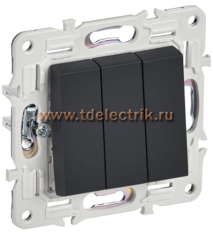 Фотография №1, SKANDY Выключатель 3-кл. 10А SK-V11G граф. IEK